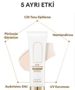 Missha Pürüzsüz, Aydınlık ve Işıltılı Görünüm Sunan Makyaj Bazı 50ml Glow Tone Up Sun Base SPF50+/PA++++