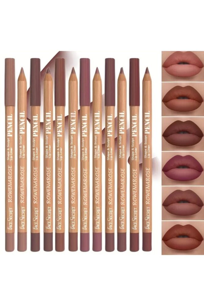 ROWENAROSE 6lı Yağlı Dudak Kalemi Ahşap Waterproff