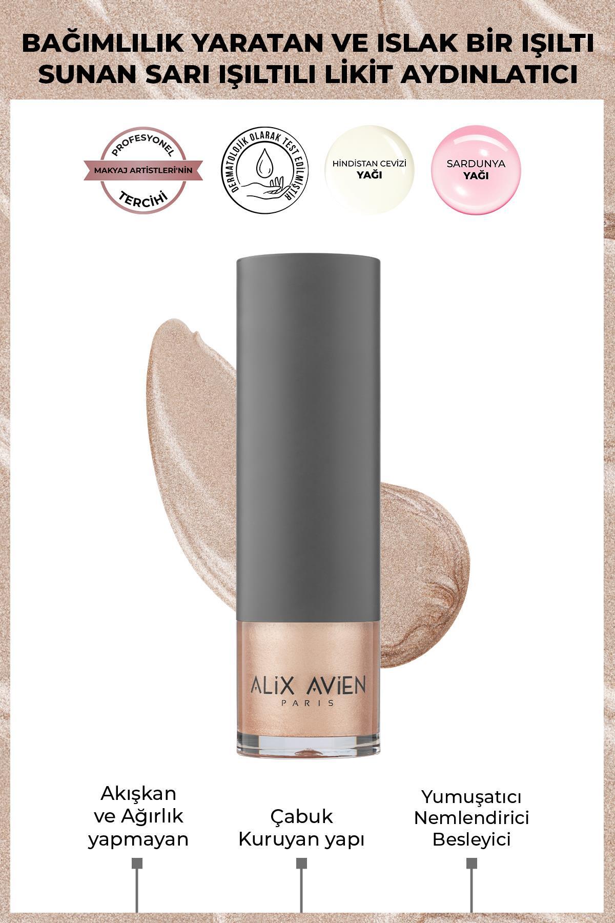 Alix Avien Pembe Işıltılı Likit Aydınlatıcı - Liquid Highlighter 101 Yüz & Vücut İçin - 30 ml