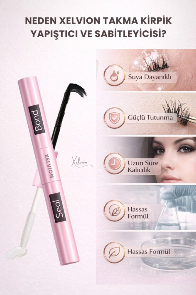 XELVION BEAUTY Takma Kirpik Yapıştırıcı ve Sabitleyici, Çift Taraflı Bond & Seal - Görsel 2