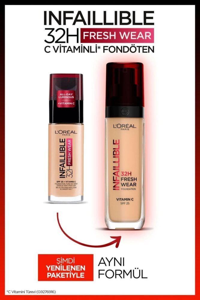 L'Oreal Paris L'Oréal Paris Infaillible 32H Fresh Wear C Vitaminli Fondöten - 130 True Beige - Görsel 3
