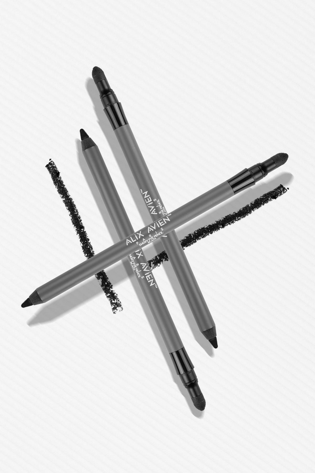 Alix Avien Siyah Smoky Göz Kalemi - Buğulu Göz Makyajı Ve Dumanlı Etki - Smoky Eye Pencil Black - Görsel 3