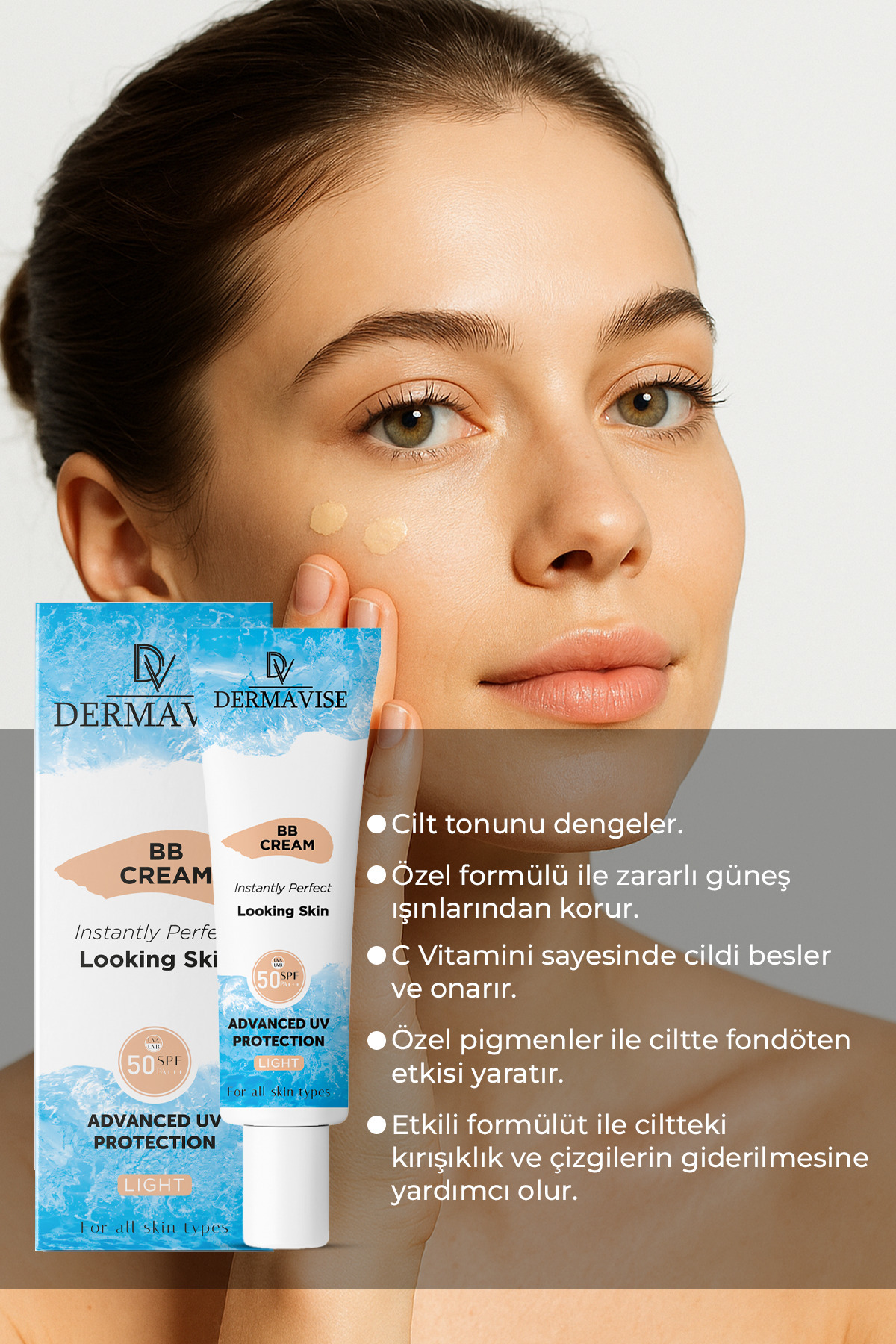 Dermavise BB Krem 50 Spf Light - 50 ml - Görsel 3