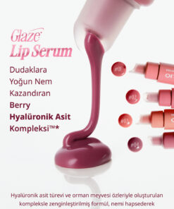 CLIO Dolgun Görünüm Kazandıran, Parlak, Besleyici, Renkli Dudak Serumu Glaze Lip Serum 04 Bare Plum - Görsel 3