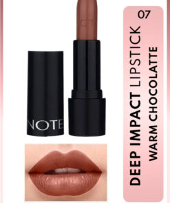 Note Cosmetics Deep Impact Lipstick Kremsi Dokulu Yarı Parlak Ruj 07 Warm Chocolatte - Kahverengi