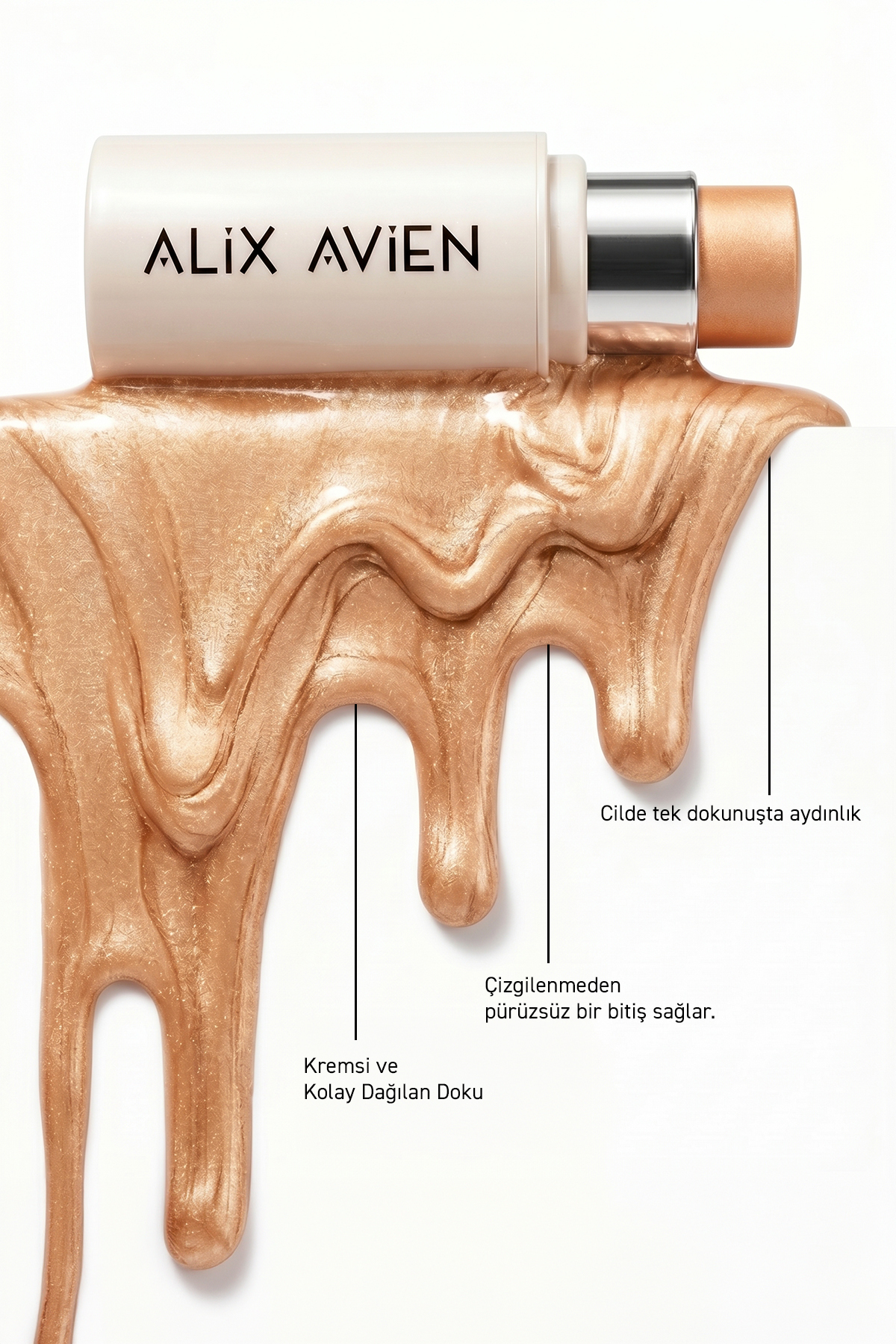 Alix Avien Parlak Işıltılı Nemlendirici Krem Stick Aydınlatıcı - Stick Highlighter 103 Multi Radiance - Görsel 3