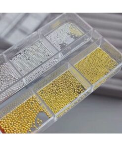 QNAİL PROFESSİONAL Havyar Tırnak Taş Süsleme Nail Art Boncukları Gold ve Silver 6'lı