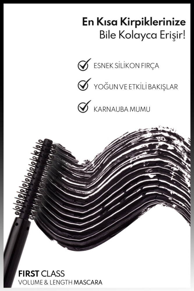Note Cosmetics First Class Hacim ve Uzatma Etkili Maskara - Siyah - Görsel 2