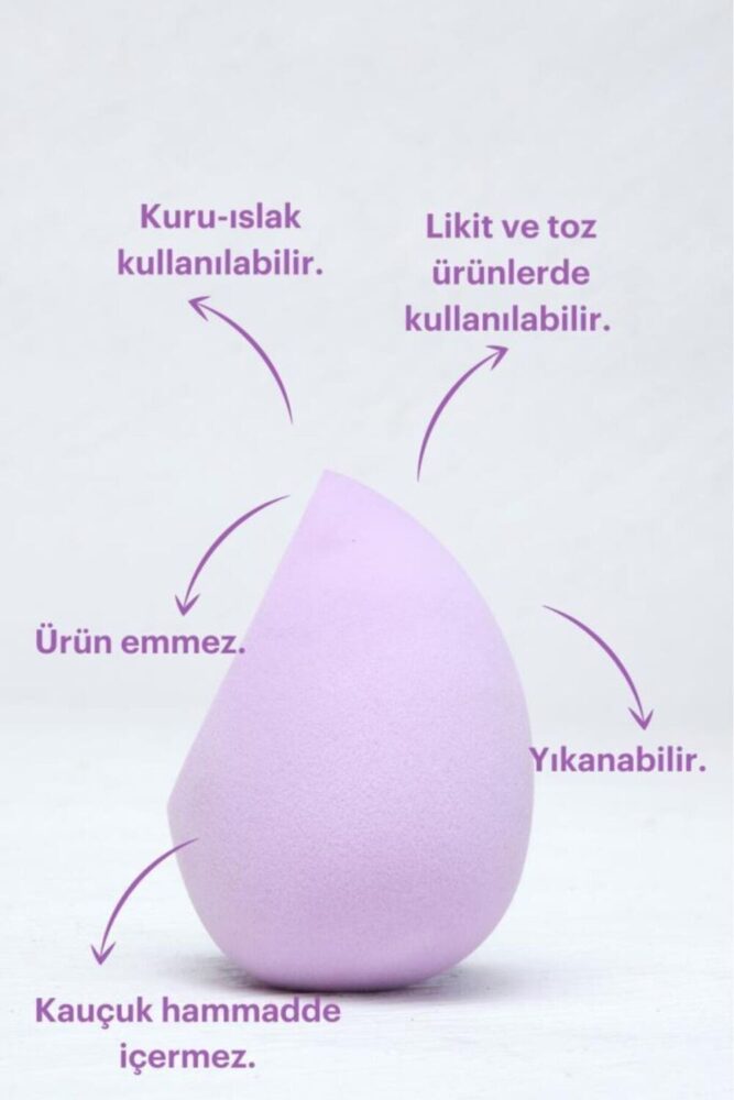Görkito Makyaj Süngeri - Lila - Görsel 2