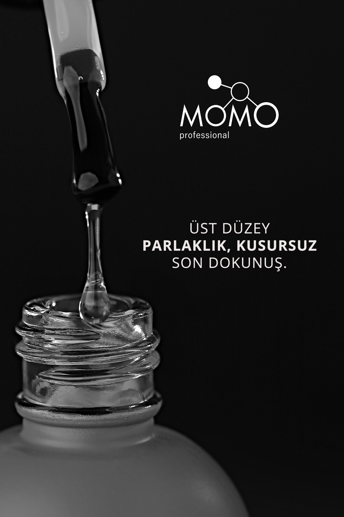 MOMO professional Kalıcı Oje İçin Crystal Top Coat, 9 ml - Görsel 3