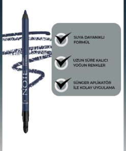 Note Cosmetics Smokey Eye Pencil Waterproof Aplikatörlü Suya Dayanıklı Göz Kalemi - 02 Deep Blue - Lacivert - Görsel 2