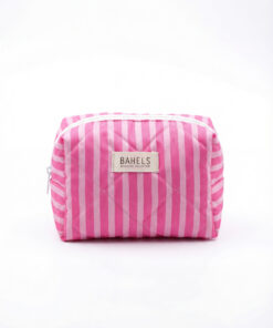 BAHELS Pembe Çizgili Makyaj Çantası - Görsel 3