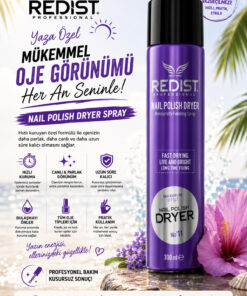 Redist Çok Hızlı Kurutan Oje Kurutucu Sprey 300 ml – Mükemmel Manikür Için Hızlı Çözüm -Vegan