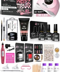 MOZIUR Protez Tırnak & Kalıcı Oje & Nail Art Seti (POLY JEL)