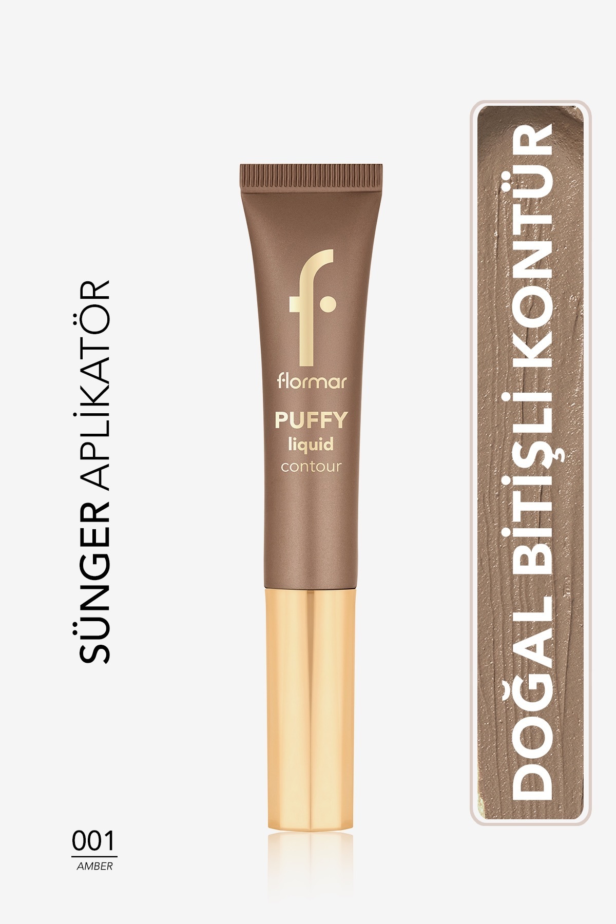 Flormar Puffy Liquid Hafif Yapılı & Sünger Aplikatörlü Likit Kontür- 001 Amber- 8682536093804