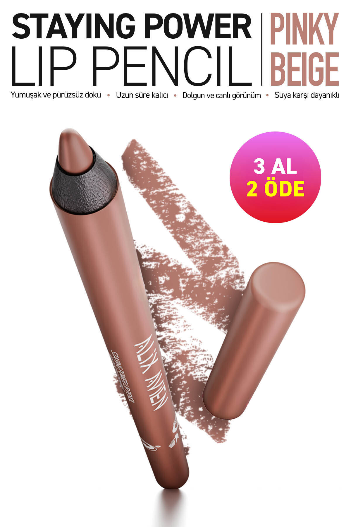 Alix Avien Suya Dayanıklı Uzun Süre Kalıcı Yumuşak Dudak Kalemi - Staying Power Lip Pencil 51 Pinky Beige