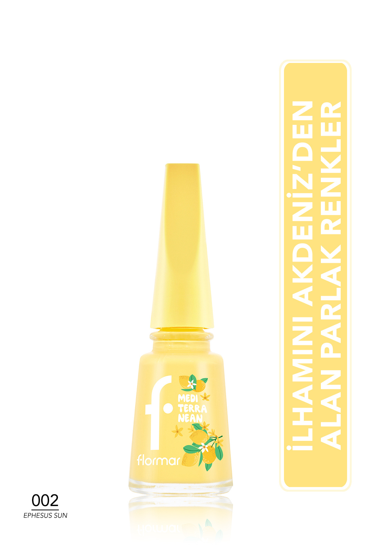 Flormar Mediterranean Yüksek Pigmentli & Parlak Bitişli Oje - 002 EPHESUS SUN