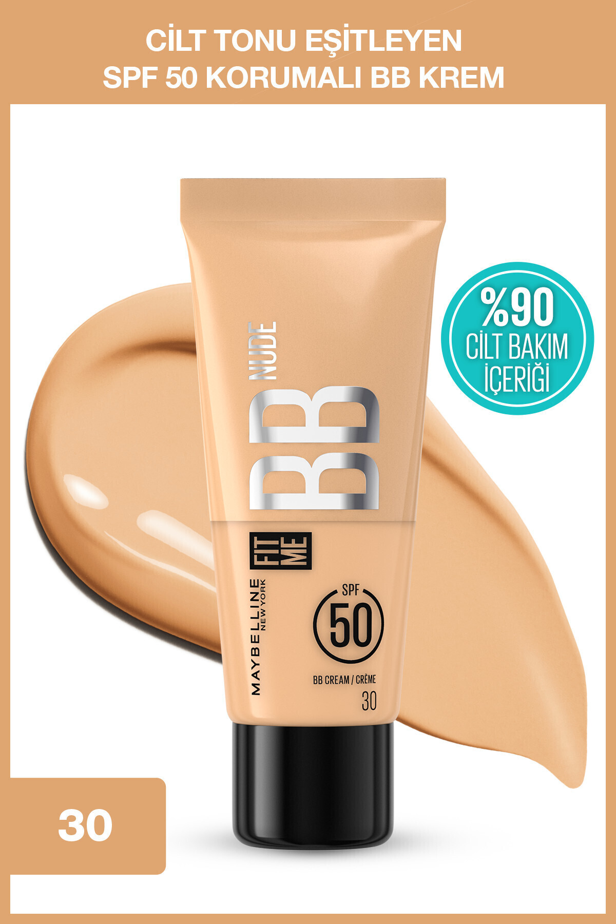 Maybelline New York Fit Me Nude Cilt Bakımı Etkili Nemlendirici SPF50 BB Krem - Nötr Açık Ton