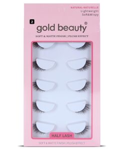Alternative view of Gold Beauty 5 Çift Doğal Kedi Göz Takma İpek Kirpik Doğal Görünümlü Yarım Kirpik
