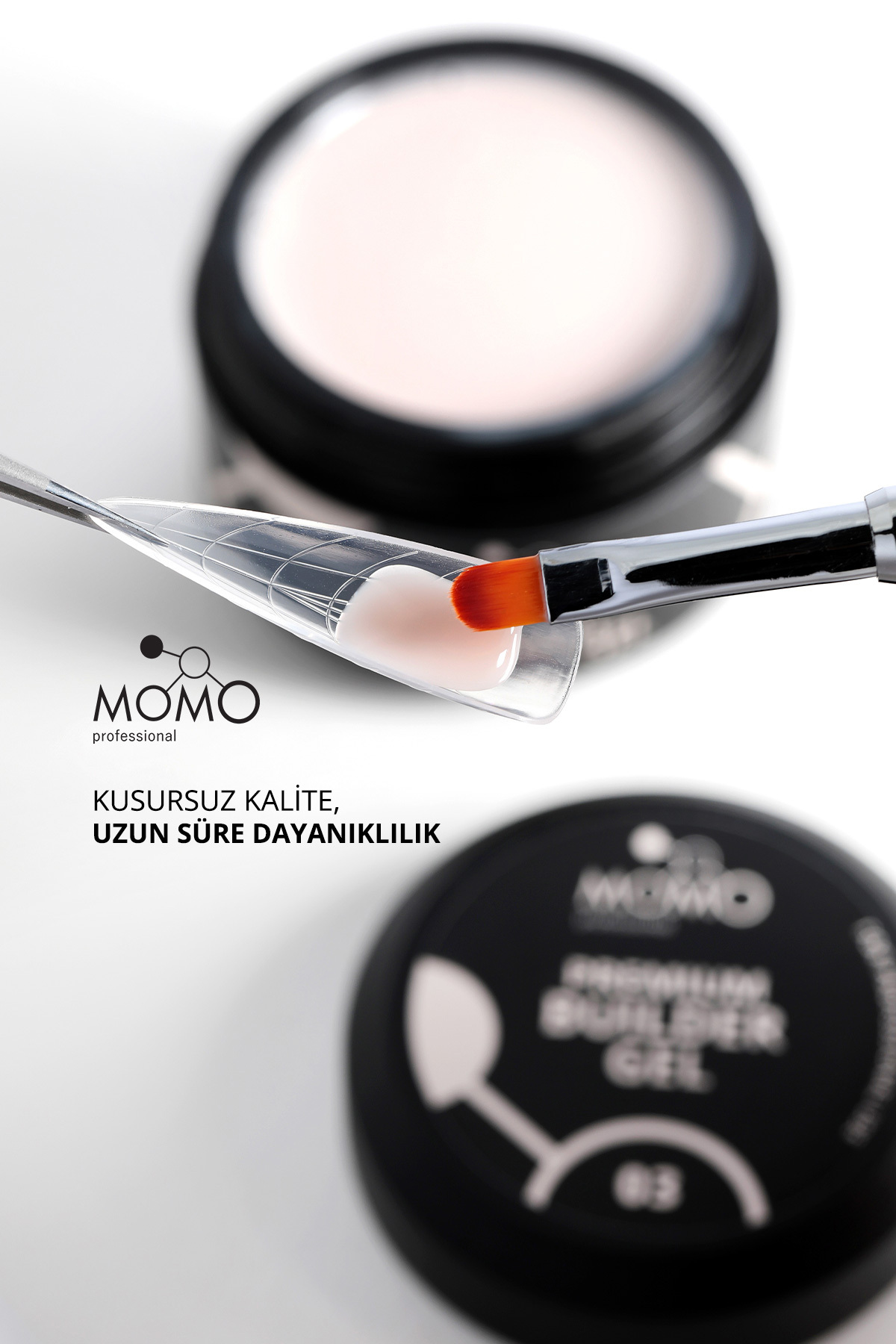MOMO professional Premium Builder Gel, Protez Tırnak Jeli No.03, Açık Bej, 10 gr - Görsel 3