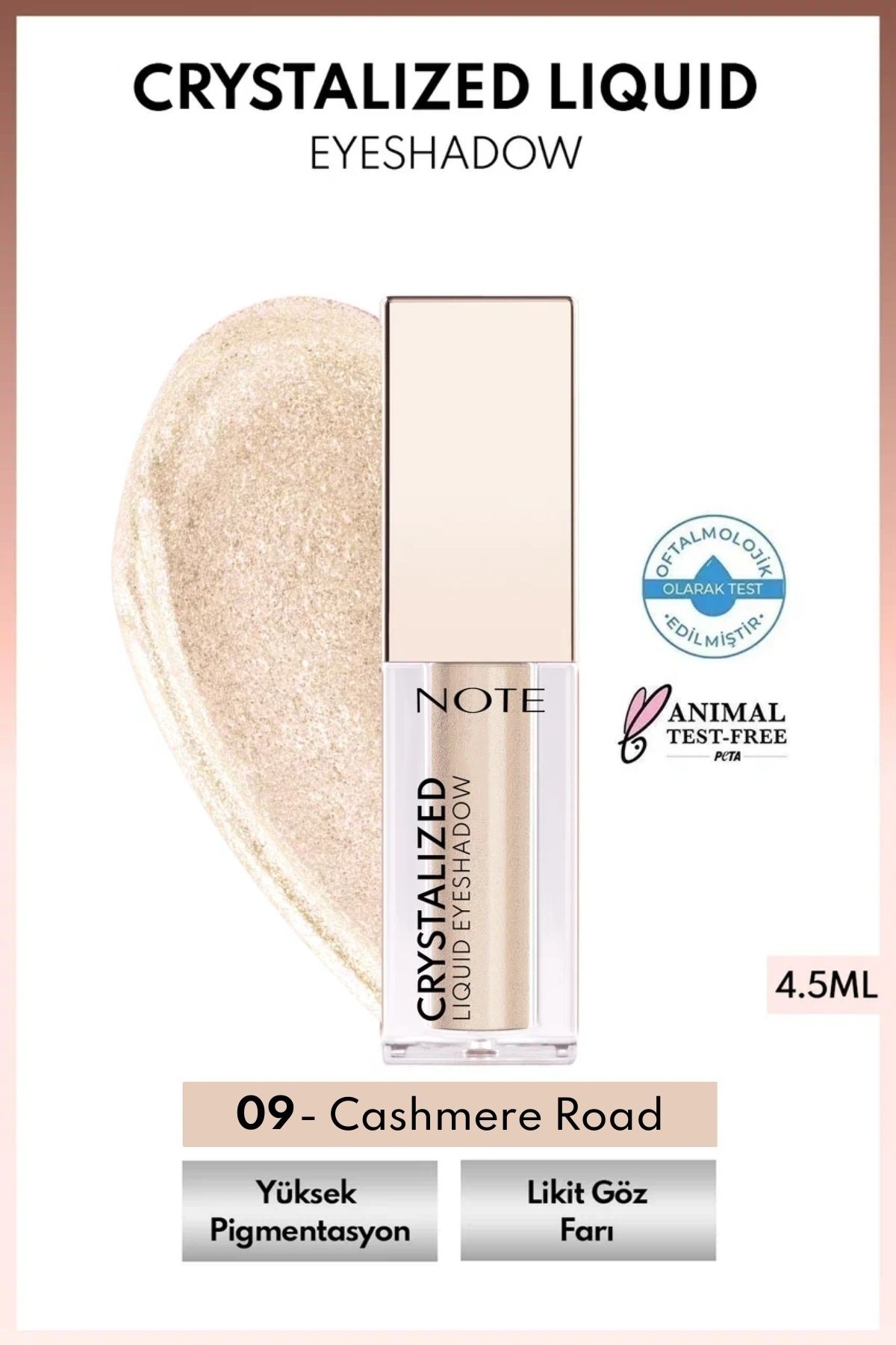 Note Cosmetics Crystalized Liquid Eyeshadow Likit Metalik Göz Farı - 09 Cashmere Road