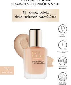 Estee Lauder Double Wear Stay-in-Place Fondöten SPF10 Canlı Mat Bitiş (1N1 IVORY NUDE) 30ml