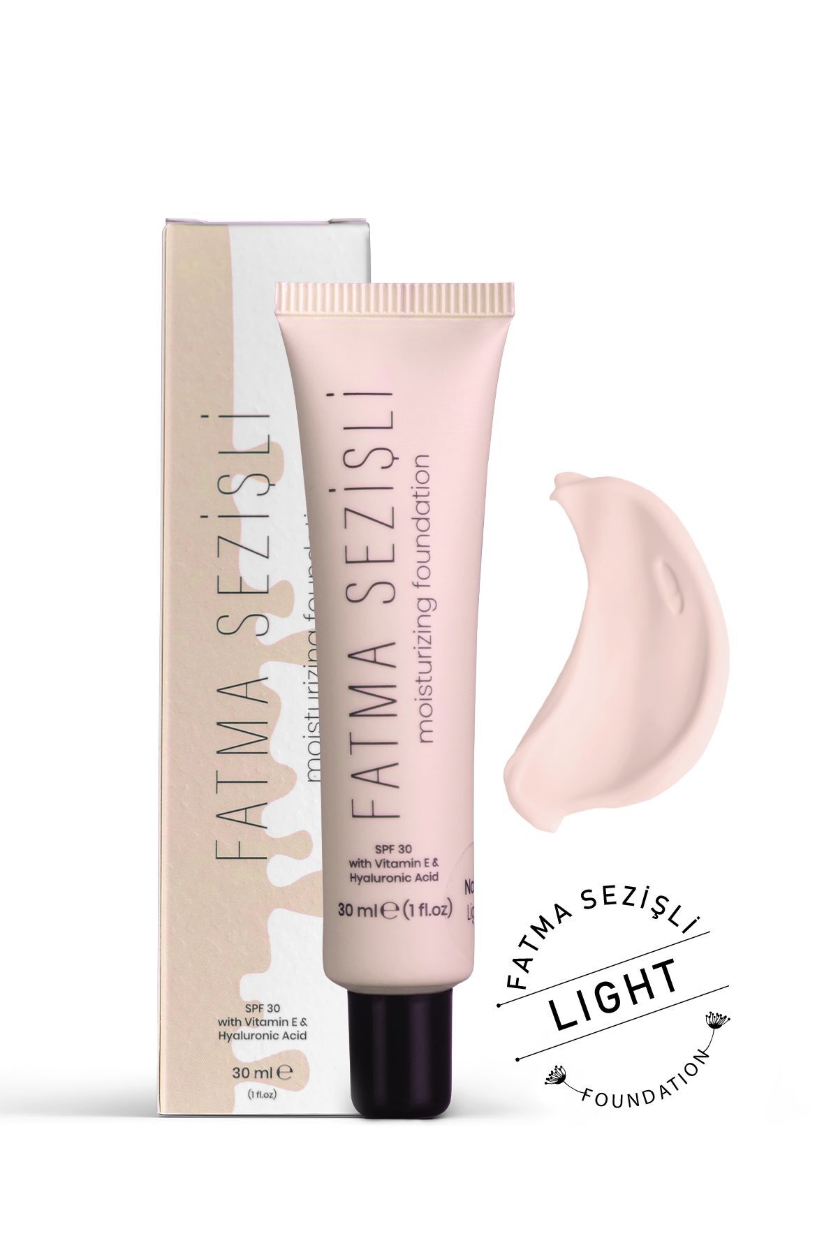 Fatma SEZİŞLİ Fondöten - Light | Spf 30 | | Hyaluronik Asit & Vitamin E, Nemlendirici Etkili- 30 ml