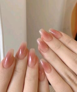ELNİL BUTİK 24 Lü Takma Tırnak Setleri Orta Ebat Model Düz Pembe