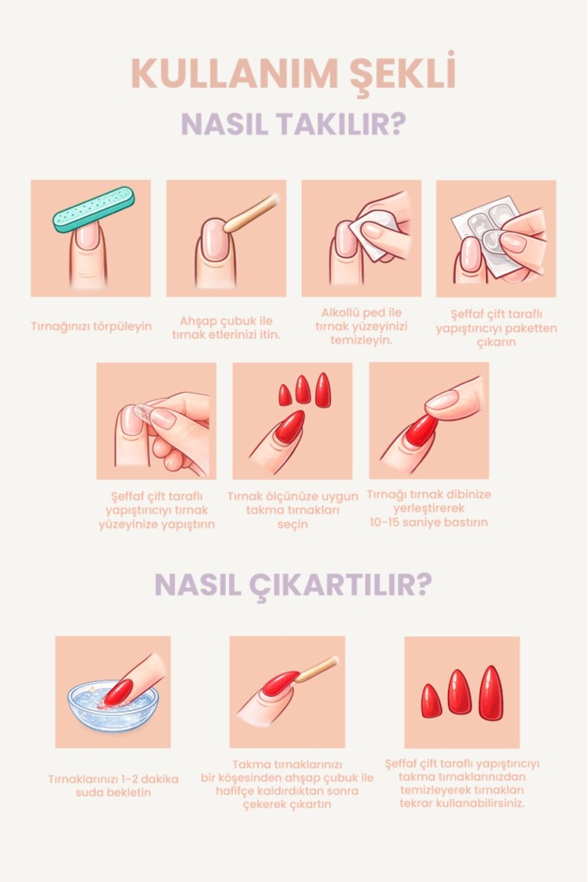 POP Beauty Ayak Takma Tırnak Seti & Zararsız yapıştırıcı POPBeauty10166 - Görsel 3