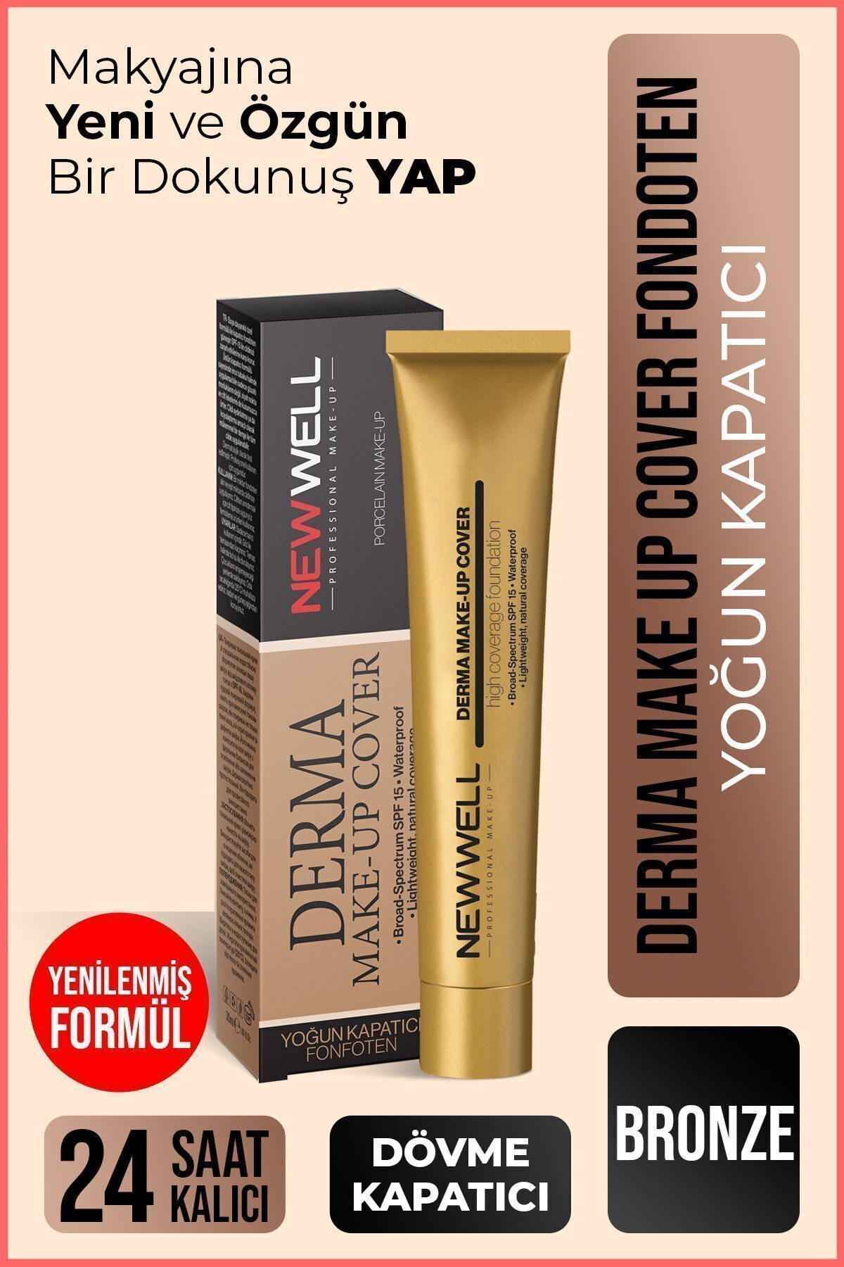 New Well Derma Make-up Cover Fondöten - Bronze
