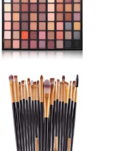 Makeuptime Make Up 54'lü Göz Farı Paleti+izla 20'li Profesyonel Yumuşak Makyaj Fırça Seti Siyah Renk