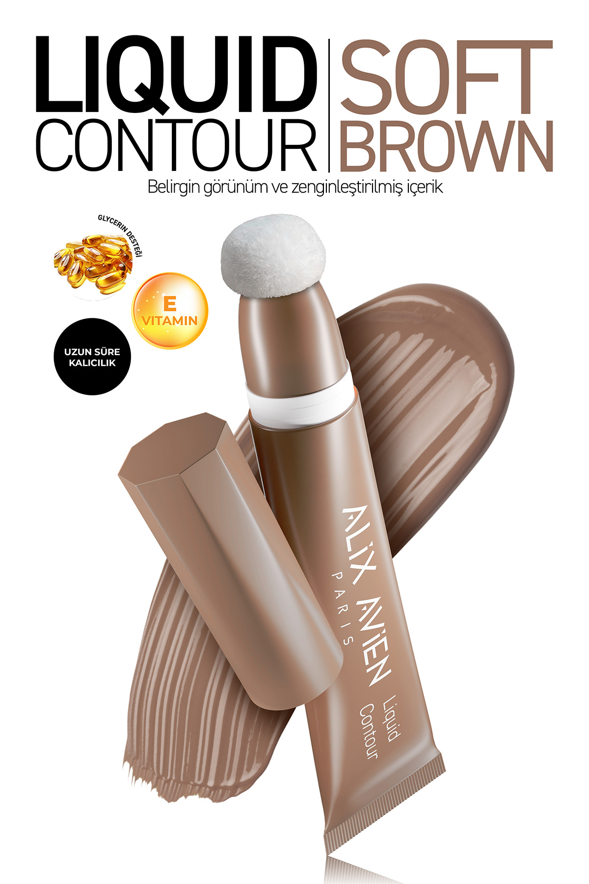 Alix Avien Yaşlanma Karşıtı E Vitaminli Nemlendiren Kremsi Likit Kontür - Liquid Contour 102 Soft Brown