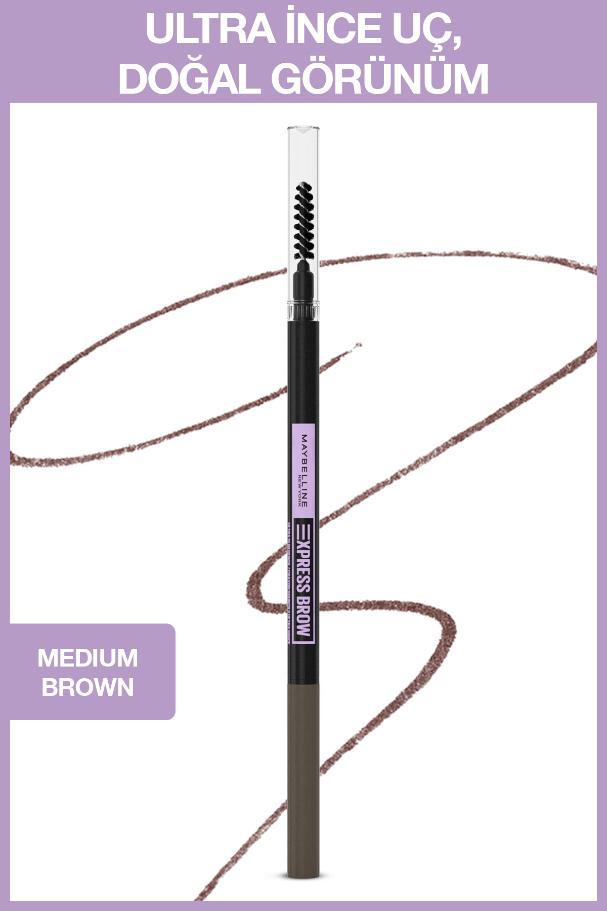 Maybelline New York Express Brow Ultra Slim Kaş Kalemi -04 Medium Brown