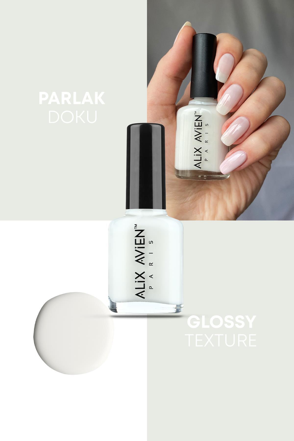 Alix Avien İnci Beyaz Oje 03 - Yüksek Pigmentli Uzun Süreli Kalıcılık Hızlı Kuruma - Nail Lacquer 03
