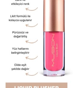 Muson Yoğun Pigmentli Likit Allık Ruj Göz Farı Liquid Blusher Papaya Şeftali - Görsel 3