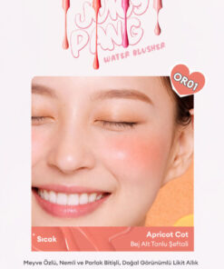 Alternative view of Missha Meyve Özlü, Nemli ve Parlak Bitişli, Doğal Görünümlü Likit Allık APIEU Juicy-Pang Water Blusher OR01