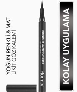 Flormar Mat Likit Kalem Eyeliner (SİYAH) - Midnight Matte Eyeliner - 001 Black - 8690604532292