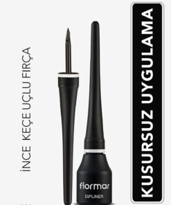 Flormar Yoğun Pigmentli Ince Keçe Fırçalı Yarı Mat Dipliner (SİYAH) - Dipliner-000black-8690604330003
