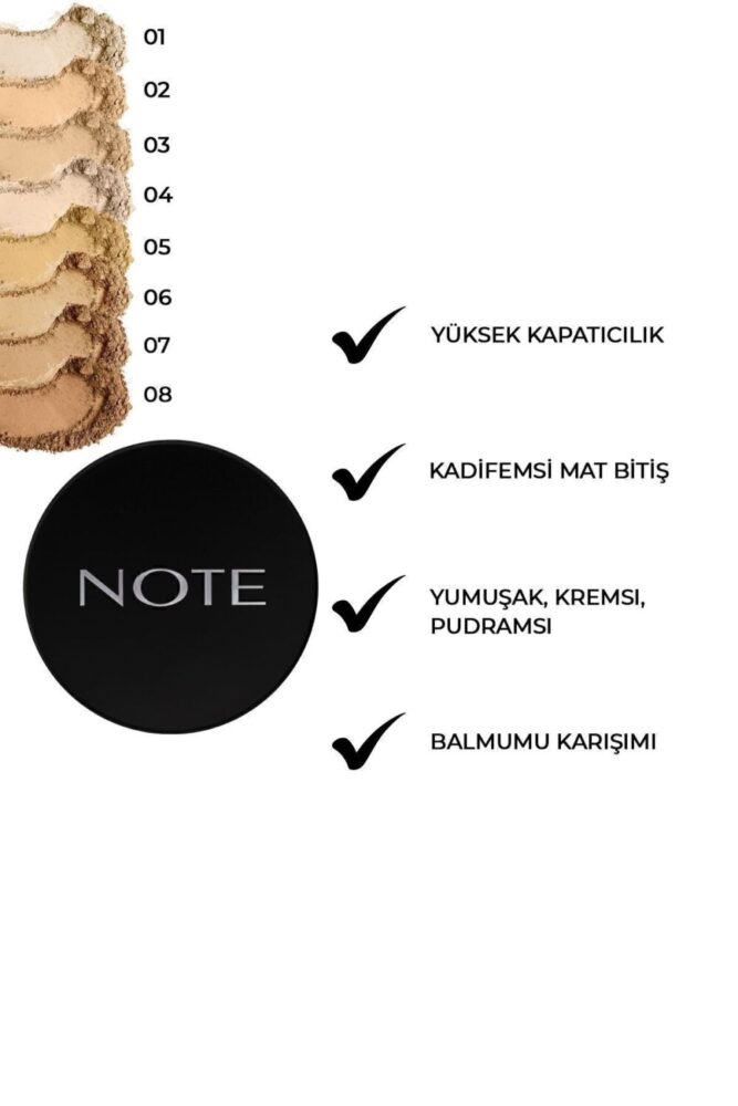 Note Cosmetics Luminous Silk Compact Powder Mat Bitişli Toz Pudra - 02 Natural Beige - Görsel 2