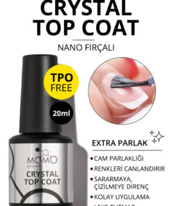 MOMO professional Kalıcı Oje İçin Crystal Top Coat, Nano Fırçalı, 20 ml