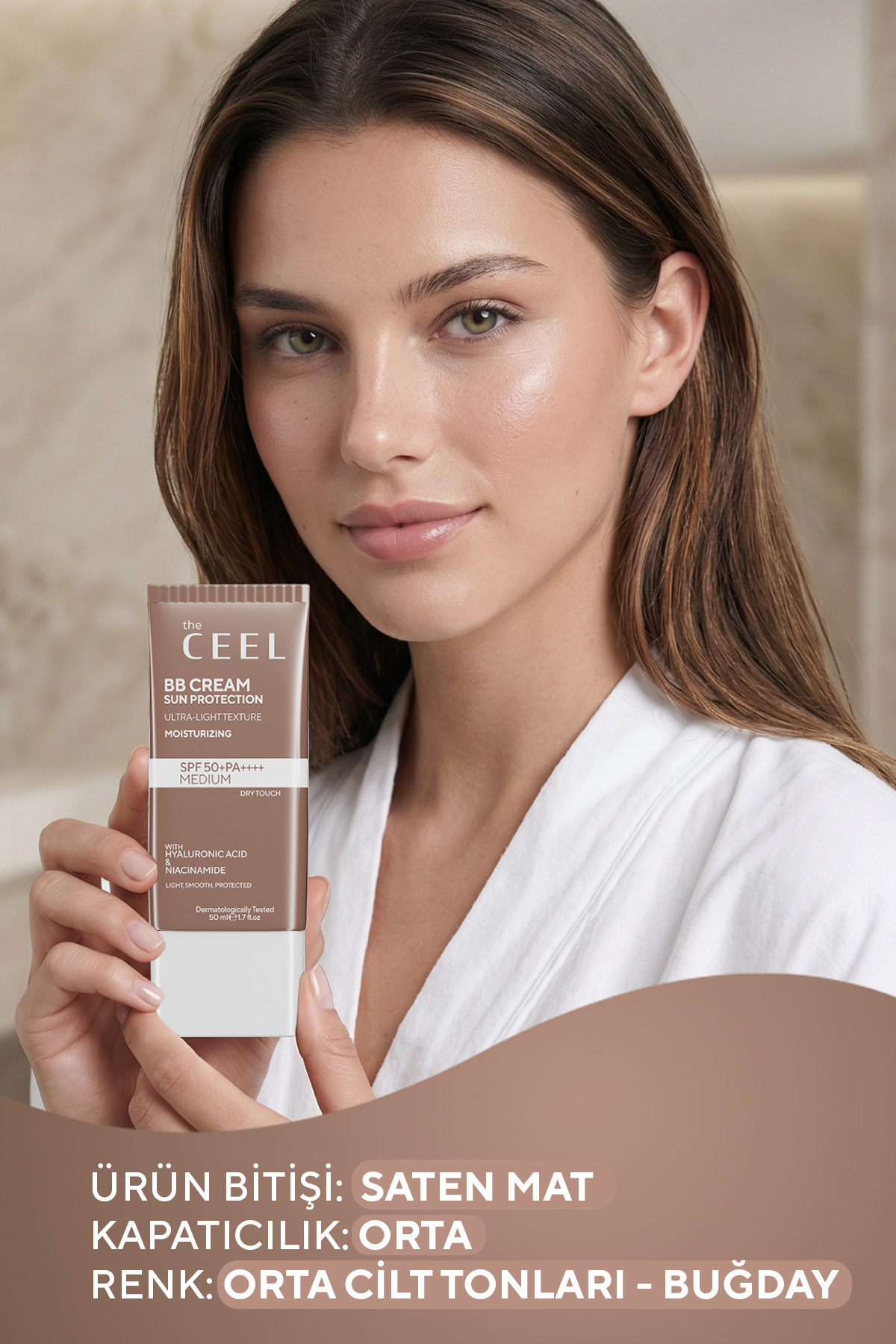 The Ceel BB Krem Medium SPF 50+ PA++++ Güneş Korumalı Leke Karşıtı ve Nemlendirici Etkili 50 ml - Görsel 3