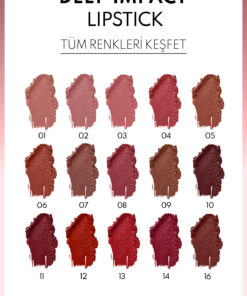 Note Cosmetics Deep Impact Lipstick Kremsi Dokulu Yarı Parlak Ruj 08 Sophisticate Burgundy - Kırmızı - Görsel 3