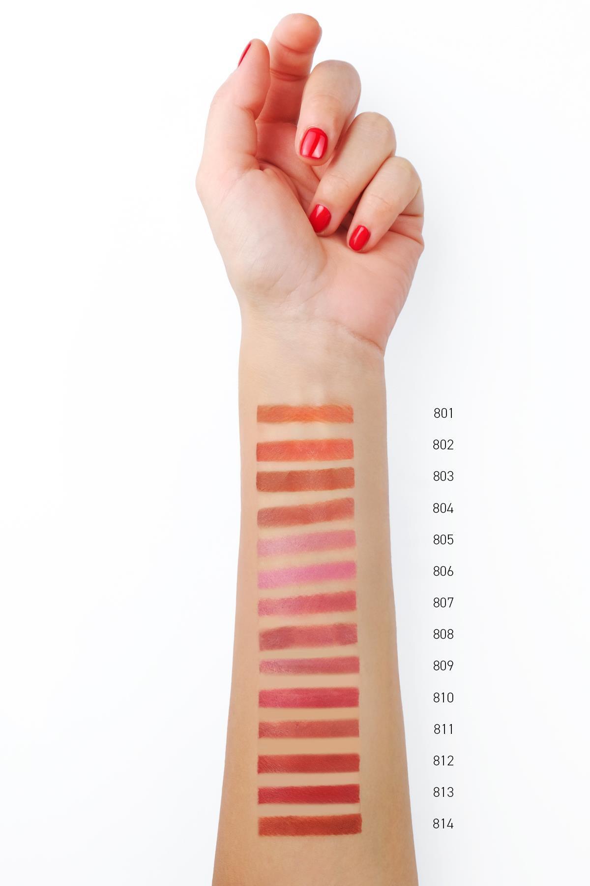 Alix Avien Uzun Süre Kalıcı Nemlendirici Pürüzsüz Etkili Yarı Mat Ruj - Satin Touch Lipstick 804 Terra Rose - Görsel 3