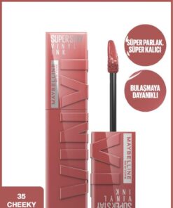 Maybelline New York Super Stay Vinyl Ink Uzun Süre Kalıcı Likit Parlak Ruj 35 Cheeky