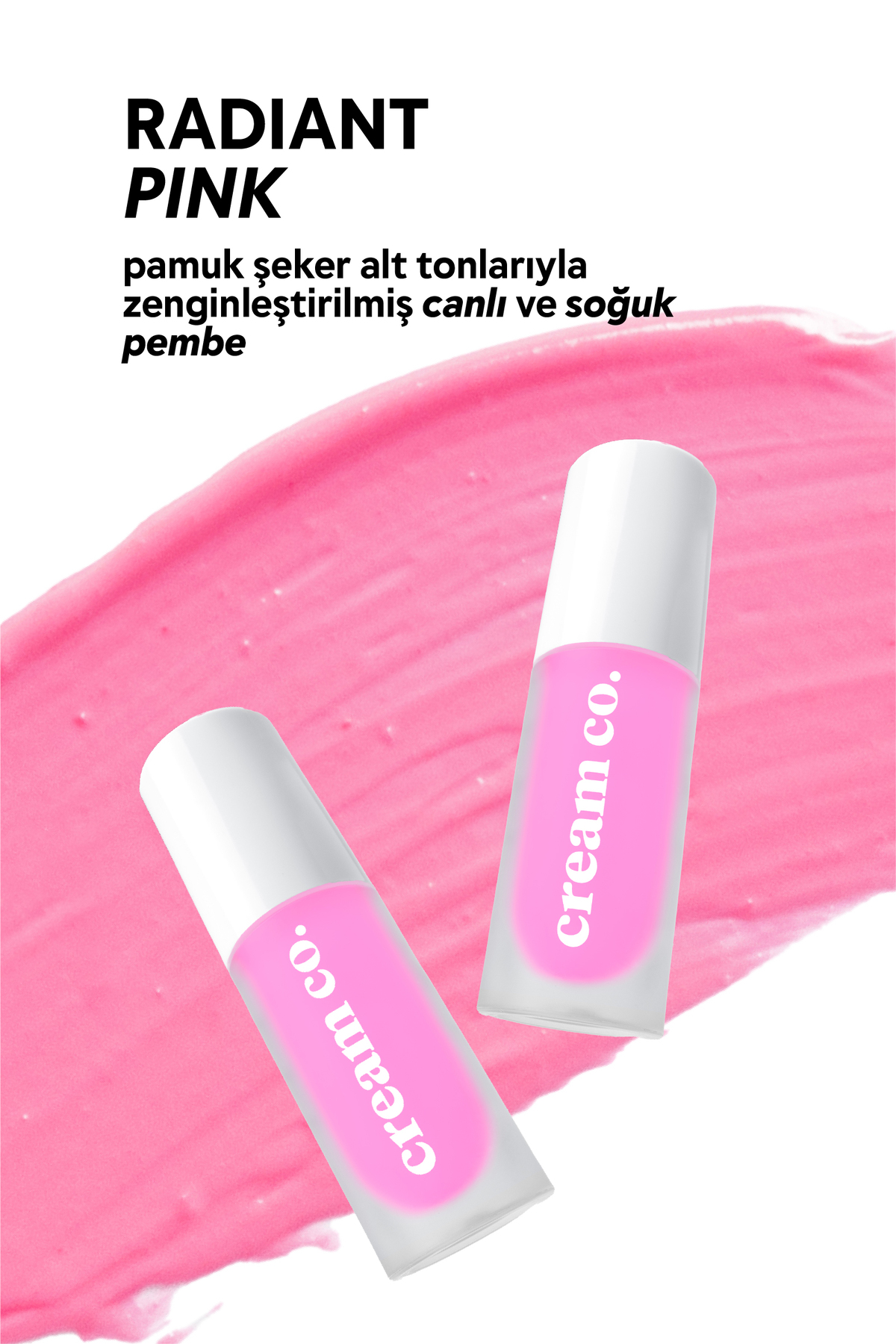 Cream Co. Allık Ruj Göz Farı Glow Tint Radiant Pink | Nemlendirici Makyaj | Pembe | Hyaluronik Asit Peptit - Görsel 3