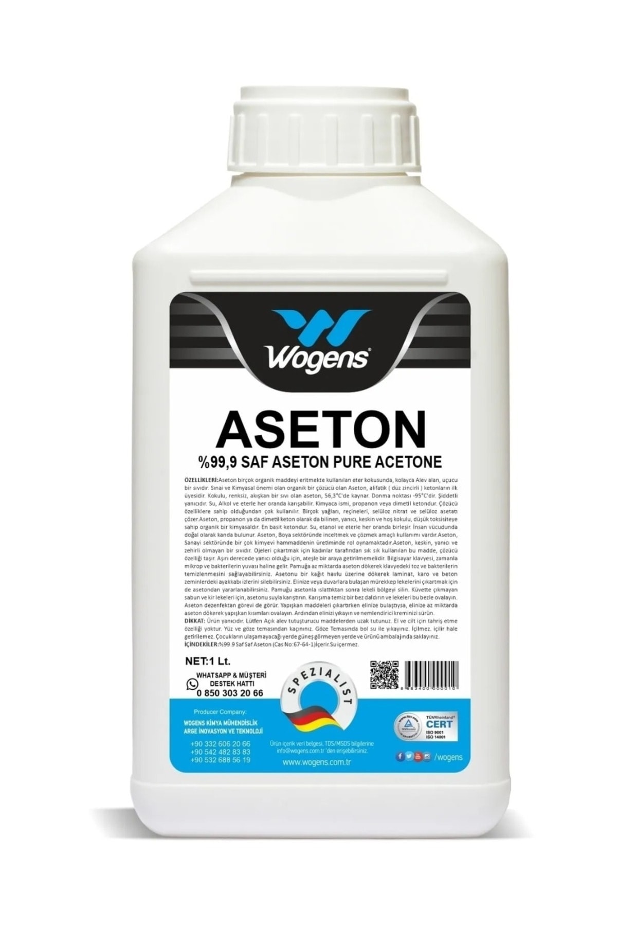 Wogens Saf Aseton .9 1 Lt.