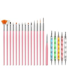Nail Master Nail Art Tırnak Süsleme Desen Fırça 15'li Ve Dot Kalem Seti 5'li (pembe)