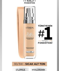 L'Oreal Paris True Match Bakım Yapan Fondöten - 3W Sıcak Alt Ton