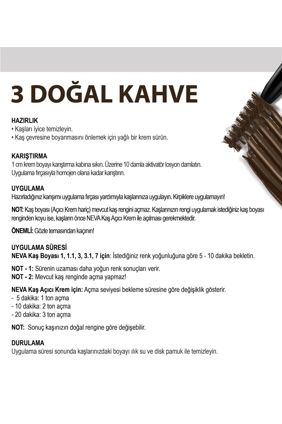 Neva Kaş Boyası Seti (vegan) 3 DOĞAL KAHVE - Natural Brown - Görsel 3