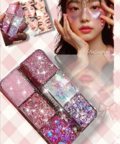 hbtasarim Glitter Göz Farı -yüz Ve Vücut Simi Paleti Pembe Göz Farı Parlak Glitter
